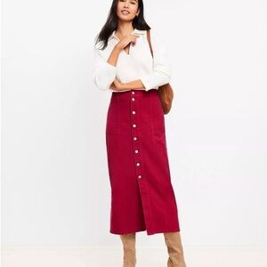 LOFT Denim Midi Skirt
